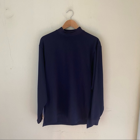 FootJoy | Shirts | Footjoy Mock Turtleneck Men M Medium Golf Long Sleeve Navy Logo Athletic 